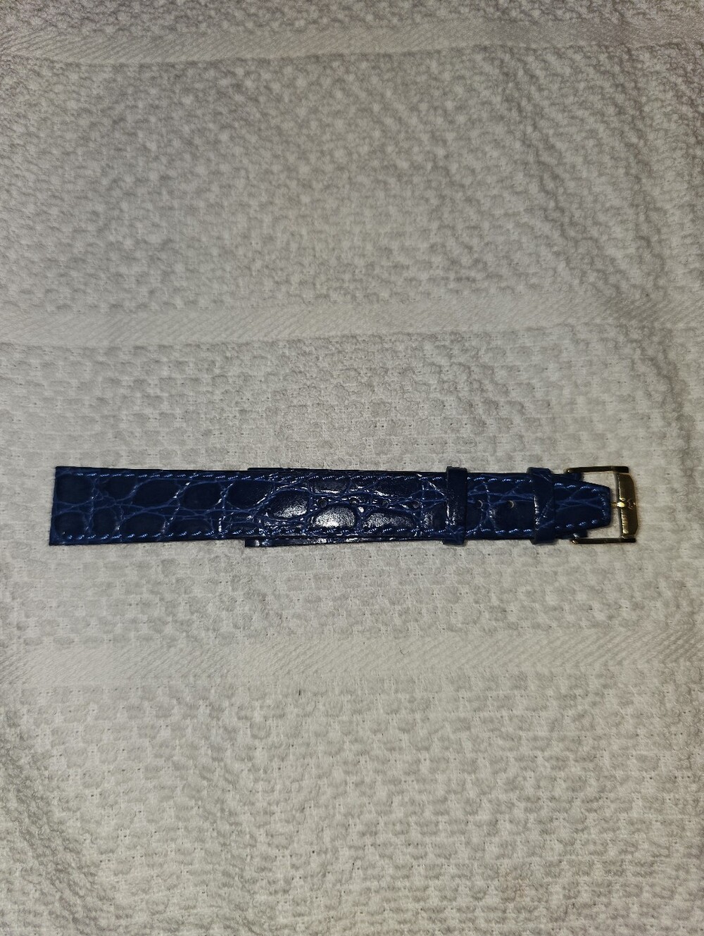 Vintage Movado 18mm Royal Blue Mock Croc Watch Strap Swiss